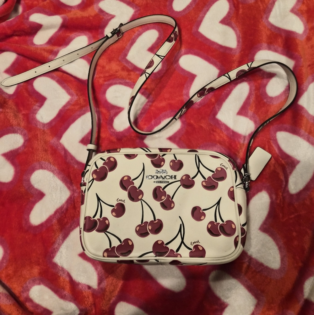 Coach JAMIE leather Bag With Cherry Print